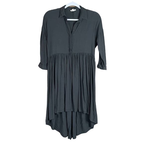 Silence + Noise High Low Long Sleeve Dress Solid Gray Size Small - Picture 1 of 8